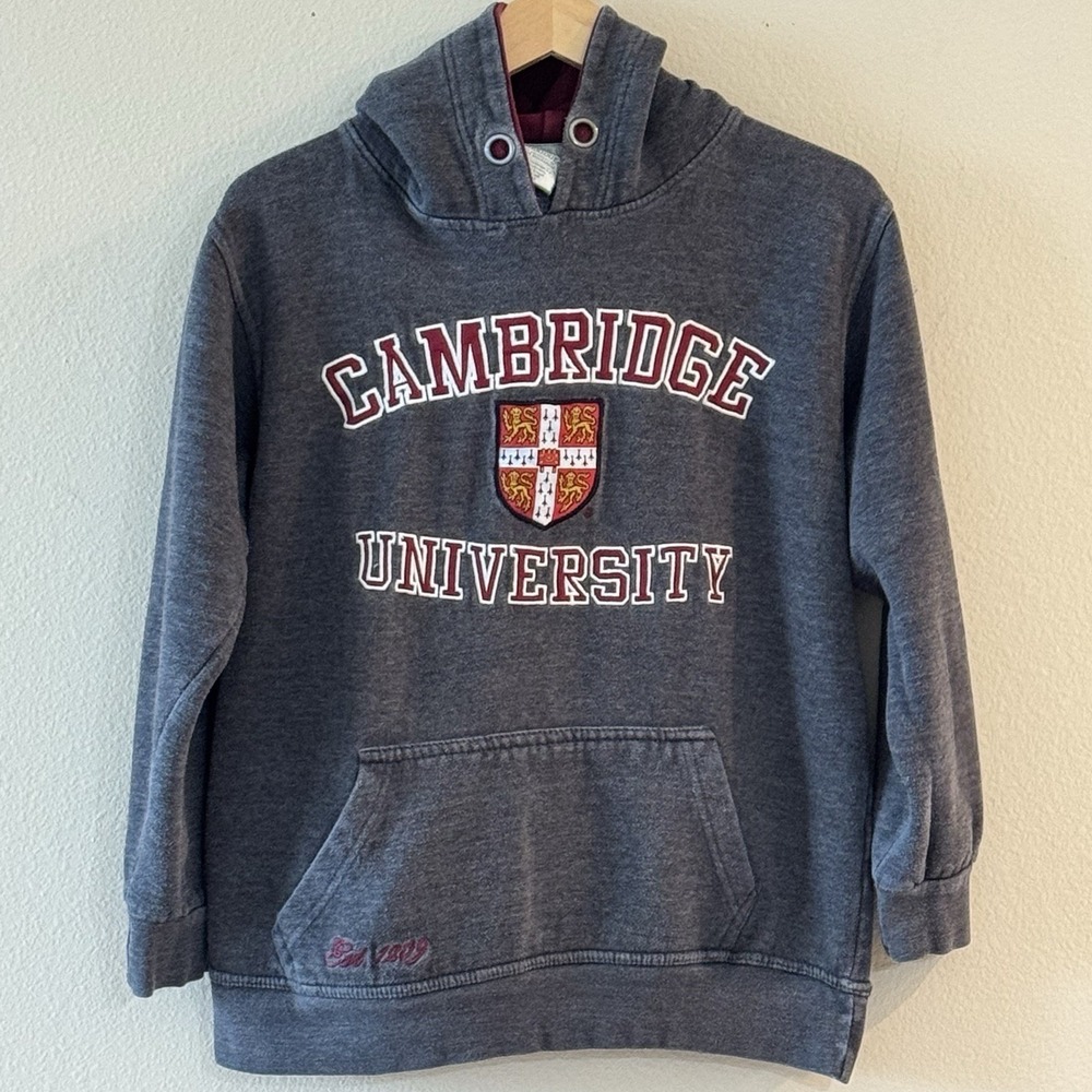 University of Cambridge Hoodie Gray Official Licensed Crest Sweatshirt M